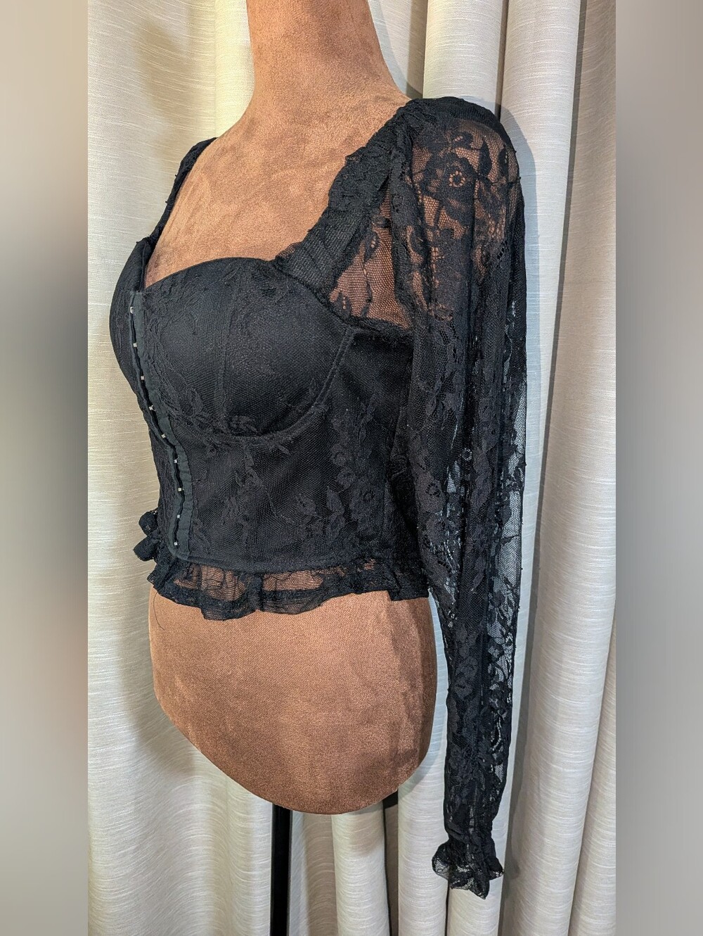 Thorn & Fable Long Sleeve Corset Top Size Medium - Picture 3 of 5